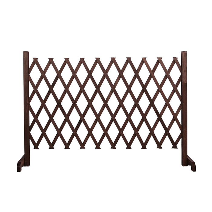 Crofta Wooden Dog Gate Door Expanding Folding Fence Accessory Professional Foldable 190cmx90cm Brown