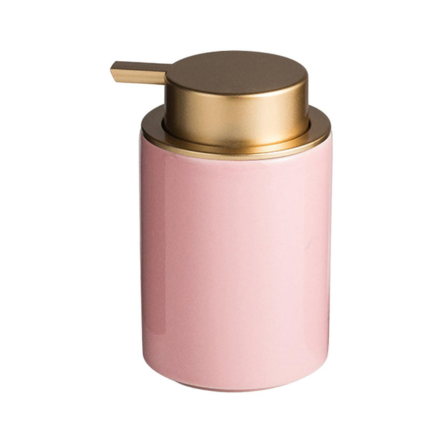 Ceramic Soap Dispenser 350ml Decorative Pump Bottle for Bath Countertop Home Pink