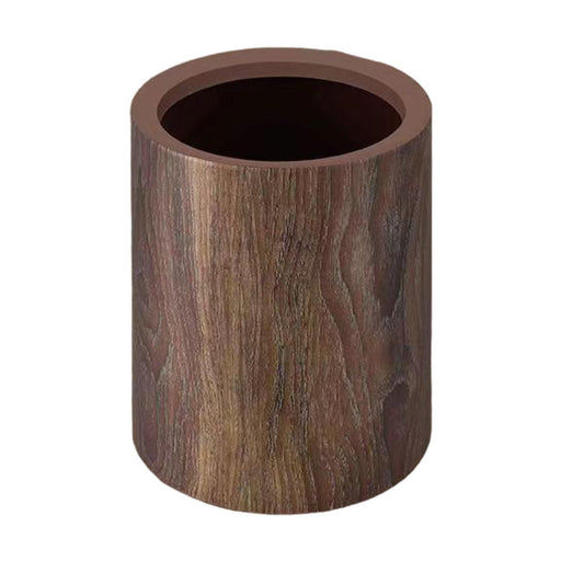 Wood Grain Trash Can Modern Home Waste Basket for Office Entryway Study Room 12L without lid