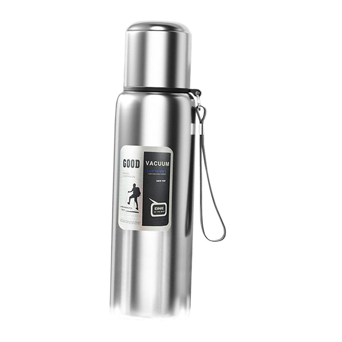 Insulated Water Bottle Hot Water Dispenser Portable Kettle for Trip Work Gym 800ml silvery