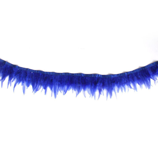 Crofta 1 Yard Rooster Feather Fringe Trim for Sewing Costume Crafts Sapphire Blue