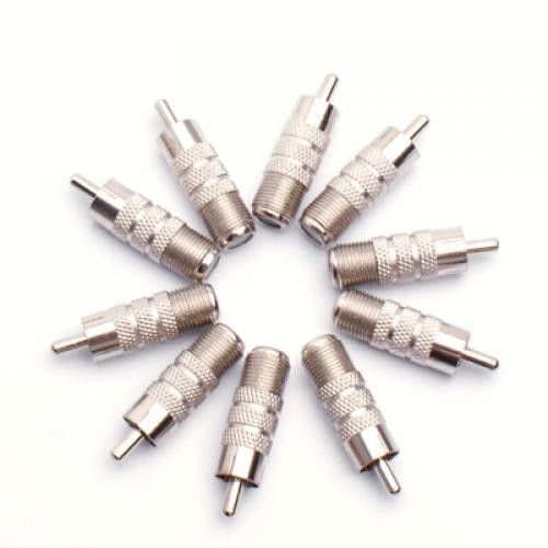 Crofta 10pcs F-Type Female to RCA Male Adapters