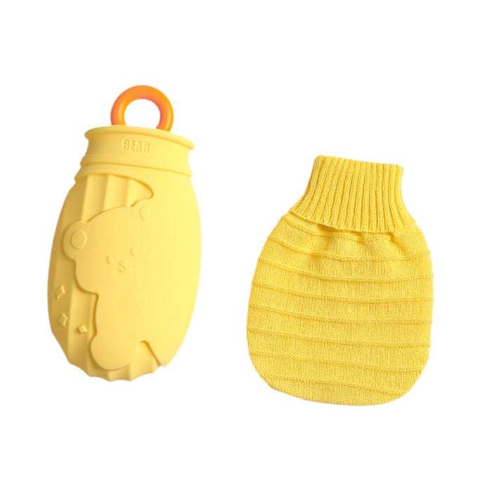 Hot Water Bottle with Cover Cute Water Heating Pad Small Feet Warmer for Bed Yellow