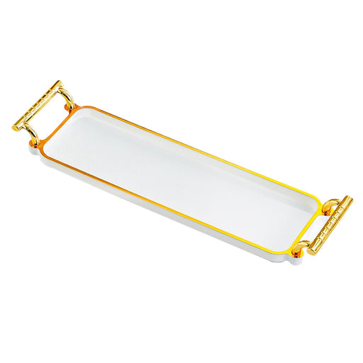 Serving Tray with Handles Rectangular Jewelry Storage Tray for Kitchen Hotel Porcelain White