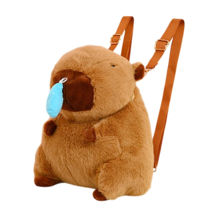 Capybara Backpack Plush Cute Stuffed Animal Bag for Men Shopping Backpacking