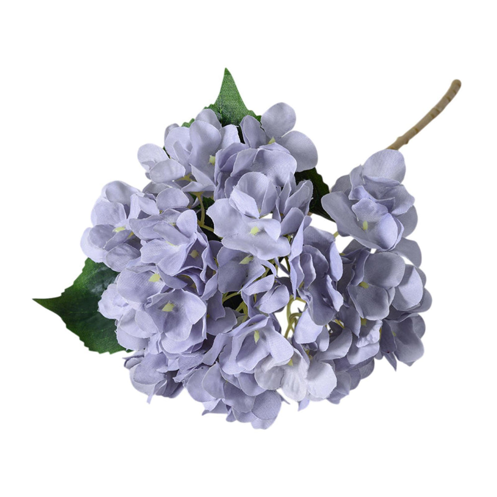 Crofta 17.7inch Silk Cloth Fake Hydrangea Flower Floral Arrangement for Restaurants Grey