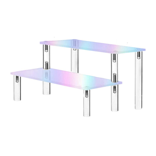 Crofta Acrylic Display Riser Jewelry Display Riser Shelf for Candy Figurine Dessert 2 Layers