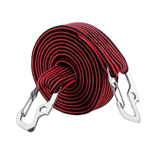 Crofta Elastic Luggage Rope Straps Bungee Cords for Tents, Heavy Objects Latex Core Red Black 2m