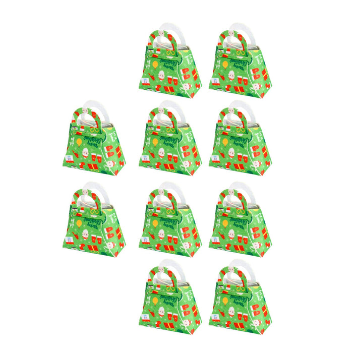 10Pcs Party Favor Boxes Holiday Christmas Gift Bags for Candy Cupcake Bakery Green