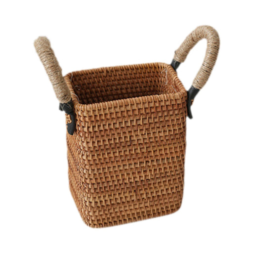 Crofta Rattan Fruit Basket Rural with Handle Snack Basket for Party Cafes Festivals A