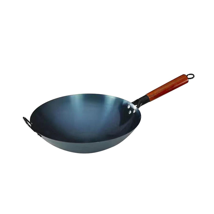 Wok Pan Gas Universal Pots Boiling Pans with Wooden Handle Cooking Saute Pan 40cm