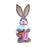 Crofta Woven Rabbit Toy Easter Rabbit Statue Office Photo Prop Straw Bunny Figurine Style D