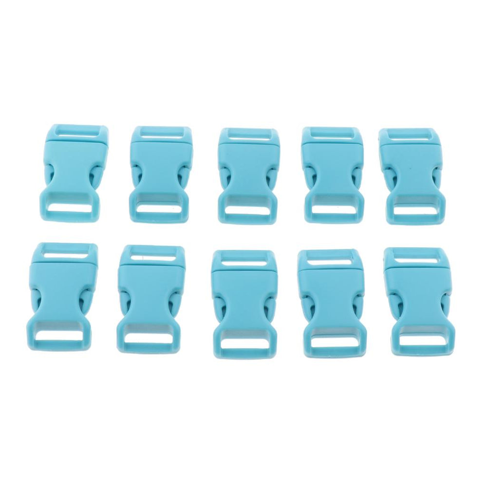 Crofta 10pcs 5/8" Side Release Plastic Buckles for 0.6" Webbing Straps Deep Skyblue