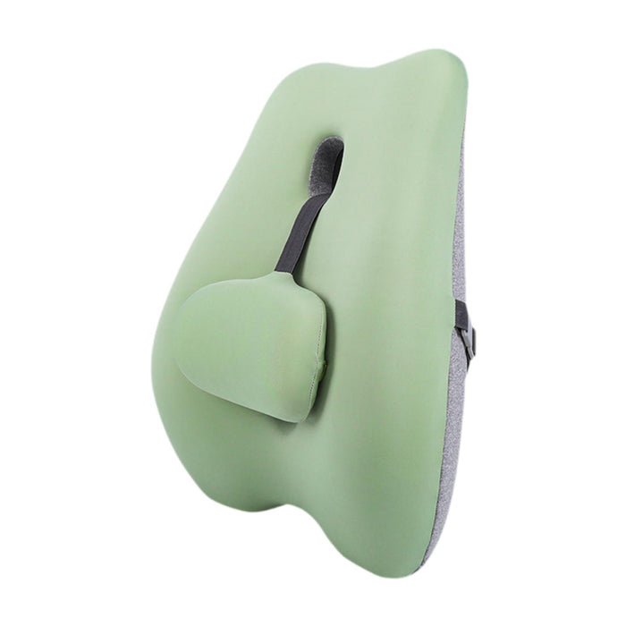 Lumbar Support Pillow Compact Seat Pillow for Home Long Sitting Office Chair Green