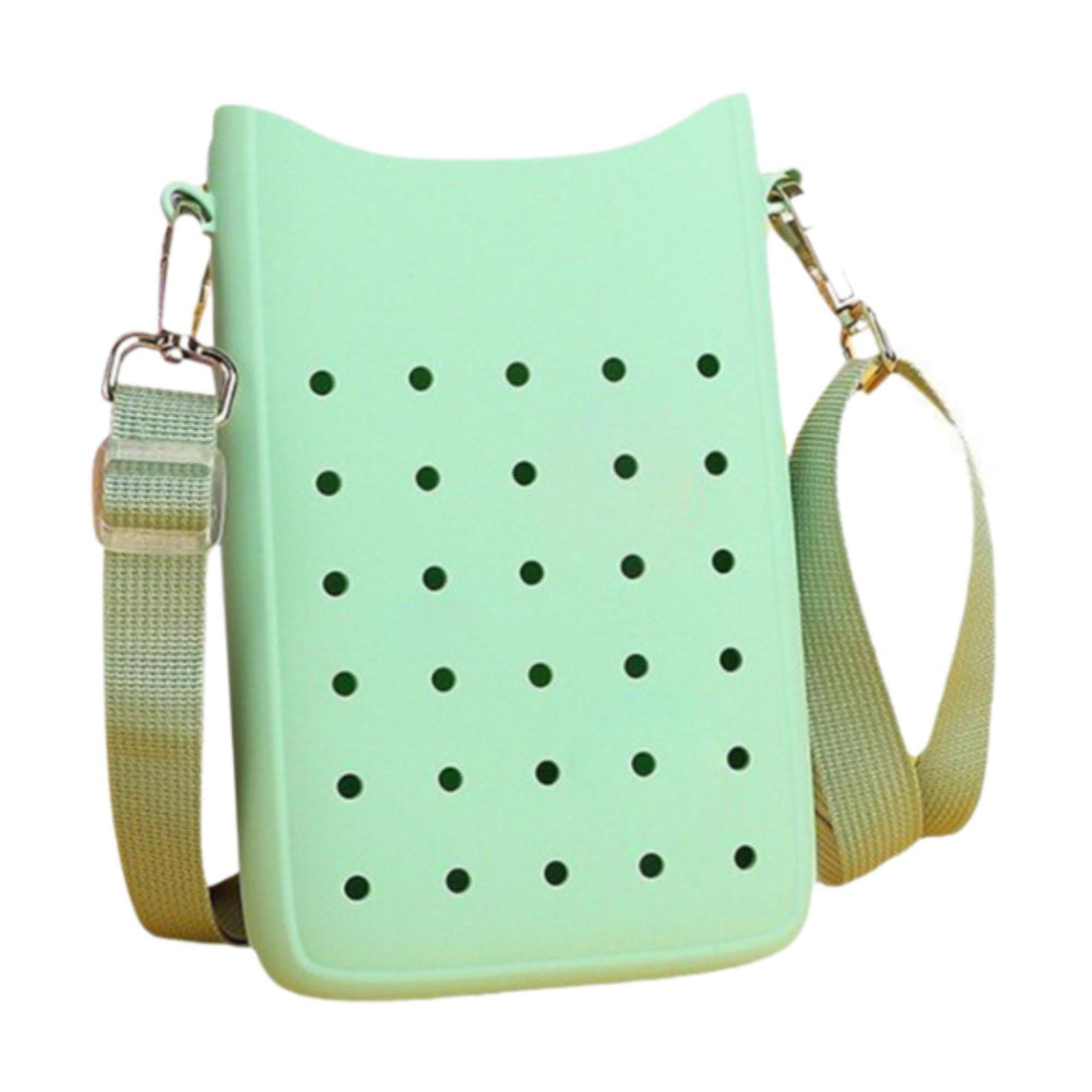 Phone Holder Bag Elegant Soft Holes Shoulder Bag for Outdoor Traveling Sport Green