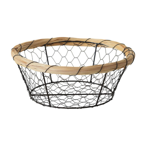 Crofta Iron Wire Woven Basket Fruit Holder for Dining Table Cabinet Kitchen Counter 25cmx9.5cm