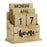 Crofta Wood Block Calendar Desk Office Living Room Birthday Gift Perpetual Calendar Home