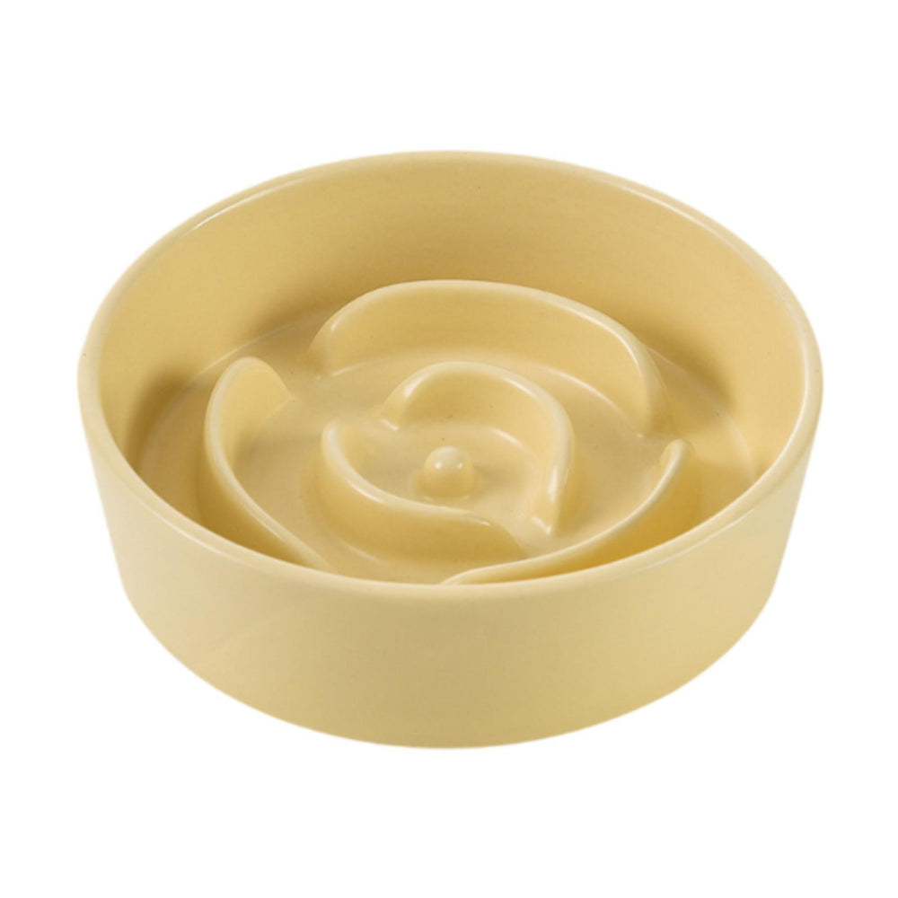 Crofta Slow Feeder Dog Bowl Pet Cat Dog Bowl for Dogs Pets Accessories Kitty yellow