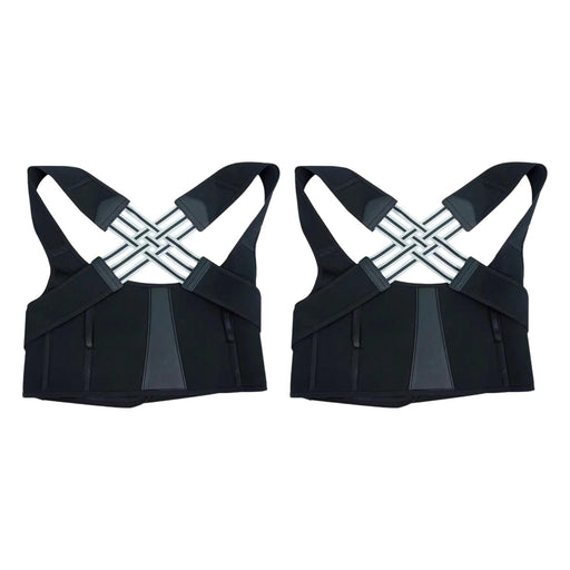 Crofta 2 Pieces Back Brace and Posture Corrector Comfortable Shoulder and Neck Support XL