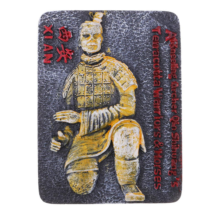 Crofta 1Pc Fridge Magnet Refrigerator Sticker Memo Grass Decal Terra Cotta Warriors