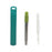 Crofta Reusable Straw Retractable for Drinking Keychain Gifts Long Telescopic Straw green