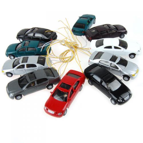 Crofta 10Pcs Flaring Light Painted Model Cars w/ Wires Scale 1 to 100 EC100-3