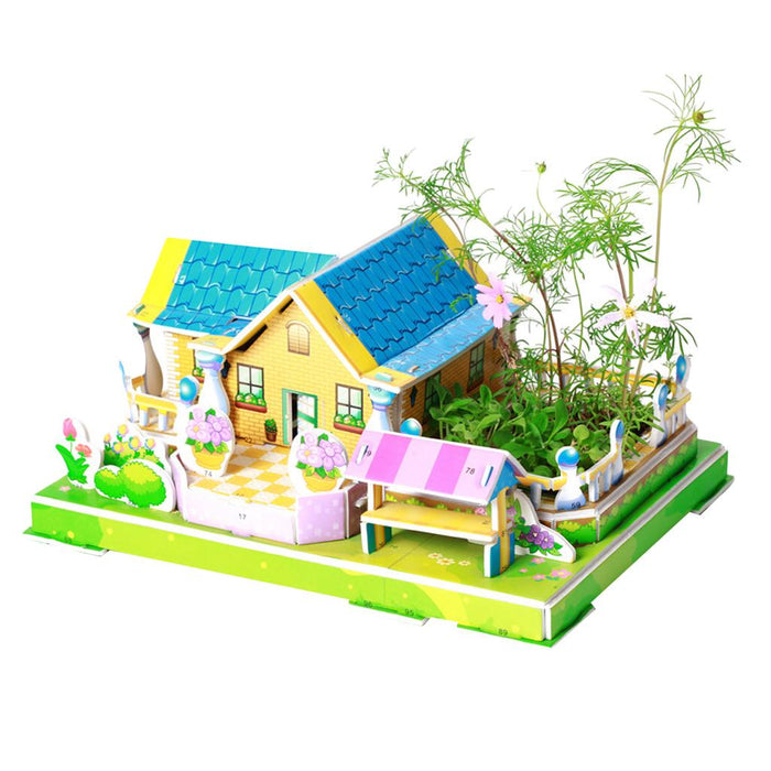 Crofta 3D House Jigsaw Puzzle Model Building Kits for Kids Educational Toy Gift Z02