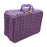 Crofta Woven Suitcase with Handle Portable Picnic Suitcase for Home Outings Desktop Violet M