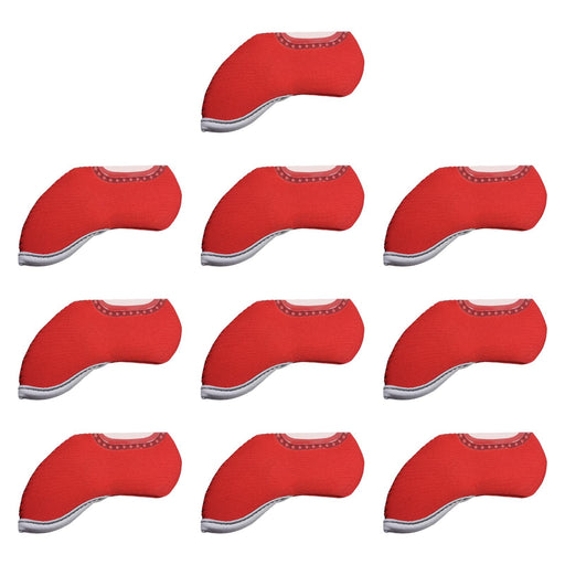 Crofta 10 Pieces Golf Head Cover Protective Sleeves for Golf Cue Golf Games Outdoor Red