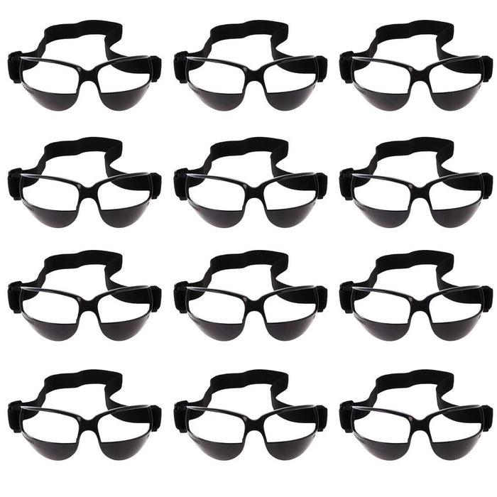 Crofta 12-Piece Anti Down Basketball Glasses Sports Eyewear Training Supplies Black