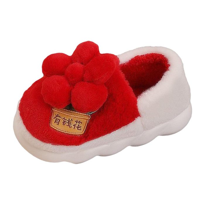 Crofta Women's Winter Warm Slippers New Year Plush Slippers for Birthday Travel Mom