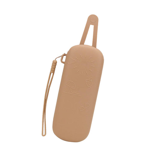 Crofta Makeup Brush Pouch Portable Silicone Eyeglasses Case for Travelling Bathroom Coffee