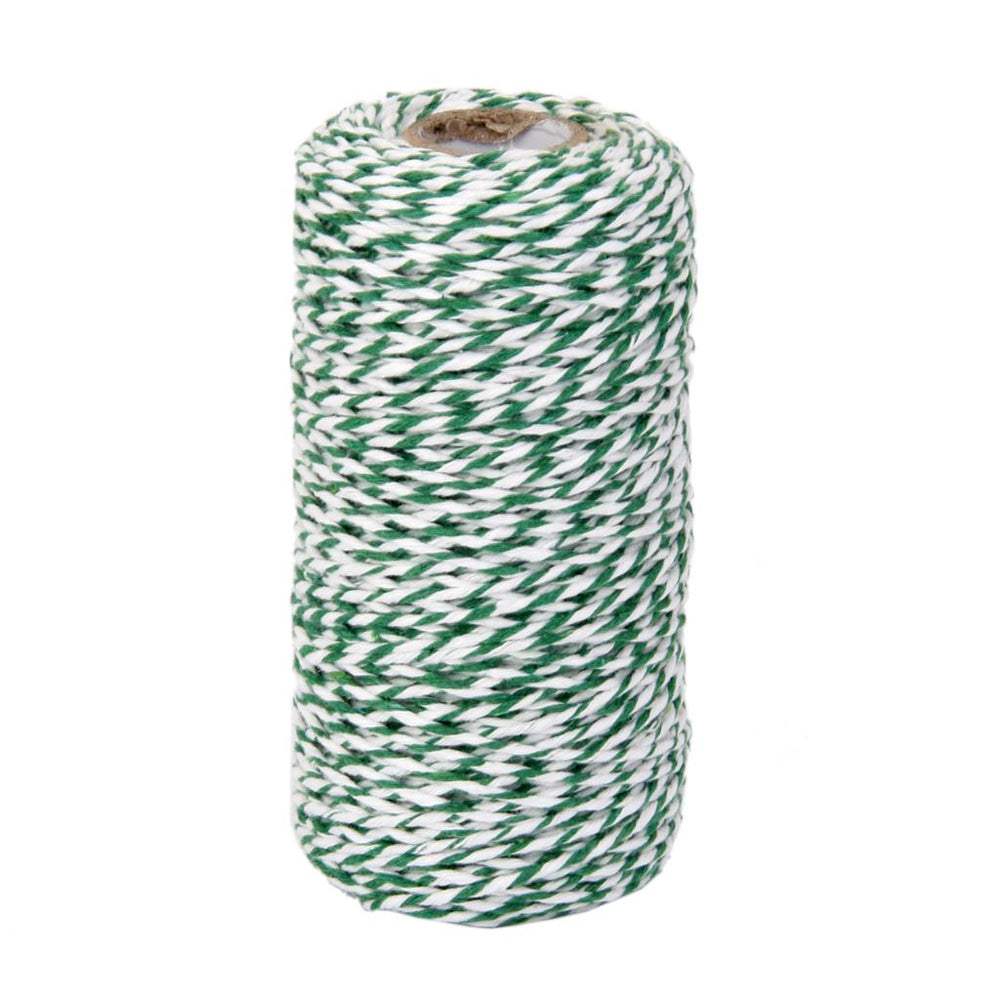 Crofta 100M Wrap Gift Cotton Rope Ribbon Twine Rope Cord String Green, White