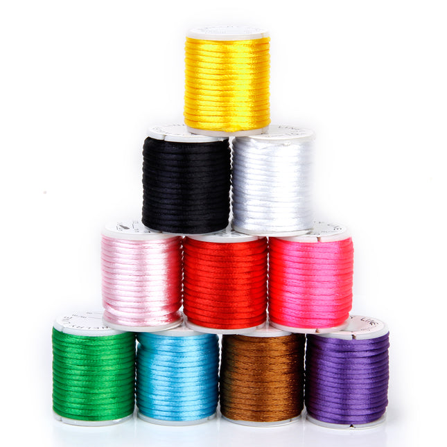 Crofta 10 Rolls Mixed Color Nylon Cord Beading Thread String 2mm DIY Jewellery Making