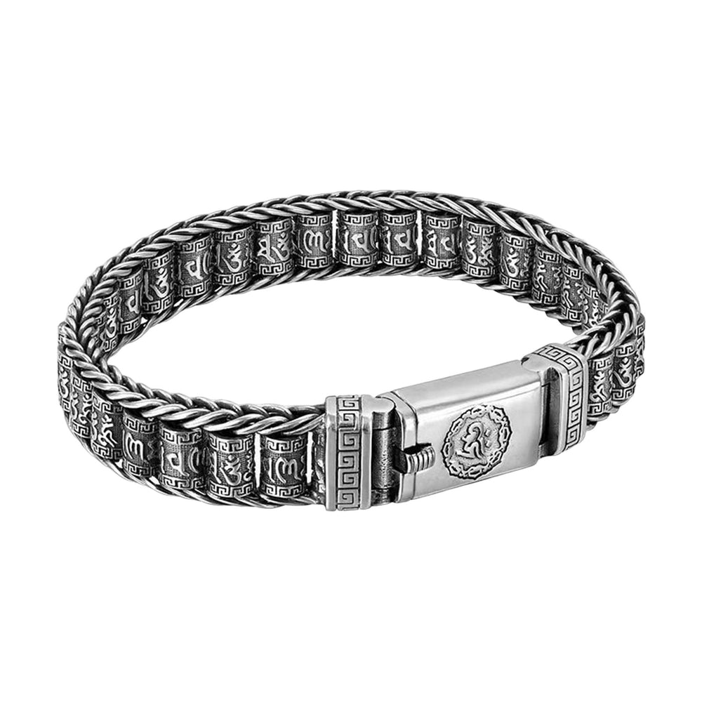 Crofta Mantra Bracelet Charm Retro Style Prayer Wheel Bracelet for Unisex Women Men 22cm