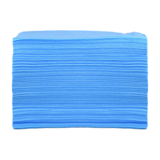 100x Soft Disposable Bed Sheet Waterproof for Salon SPA  Blue with Hole