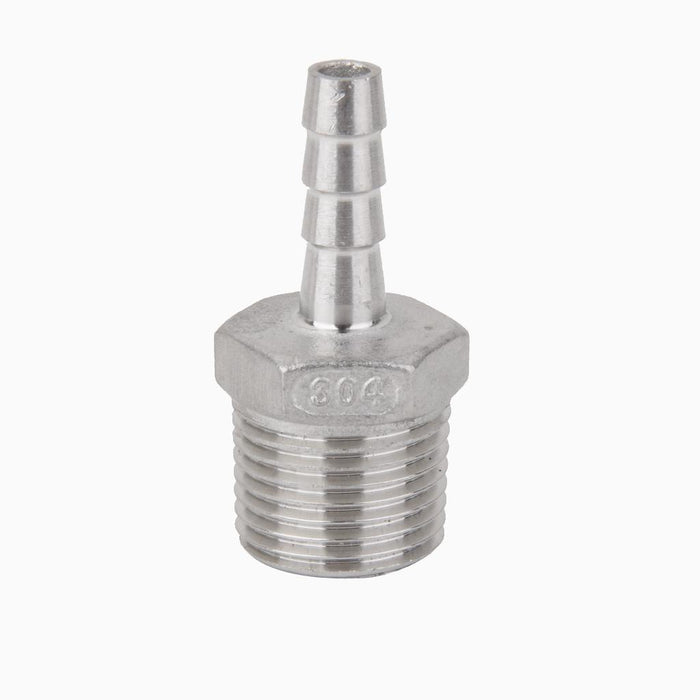 Crofta 1/2"x8mm Stainless Steel Male Thread Pipe Fitting Barb Hose Tail Connector