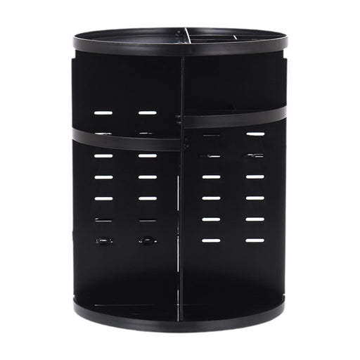 Crofta Rotating Cosmetic Storage Box Cosmetics Holder for Vanity Countertop Desktop black