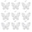 Crofta Wired Mesh Stocking Glitter Butterflies 5x4.5cm 50pcs White