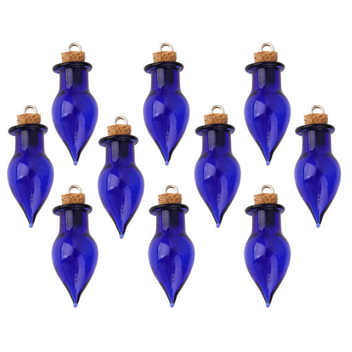 Crofta 10pcs Glass Cork Bottles Vial Wishing Bottle DIY Pendant Charm - Waterdrop