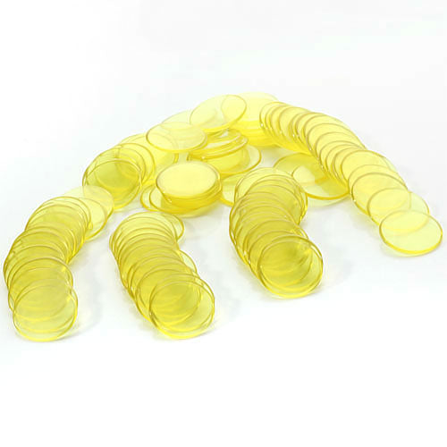 Crofta 100pcs Clear Yellow Plastic Bingo Chips 3/4 Inch