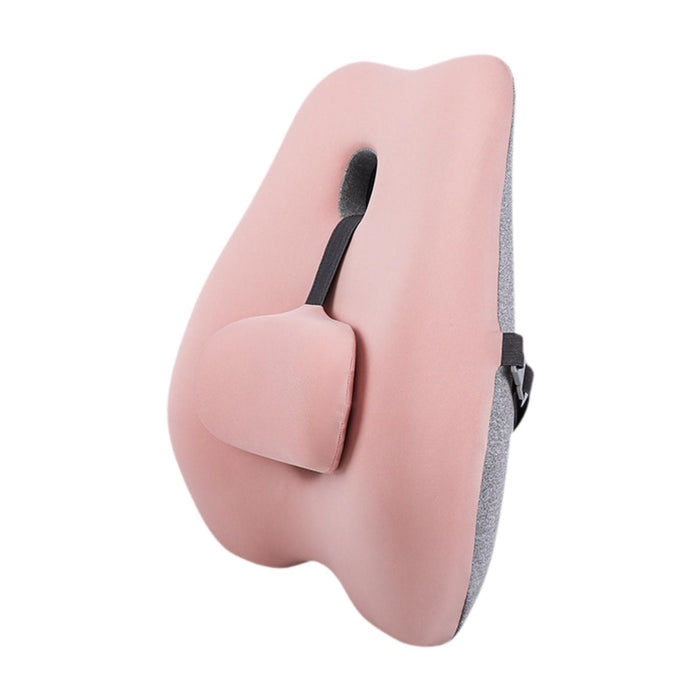 Lumbar Support Pillow Compact Seat Pillow for Home Long Sitting Office Chair Pink