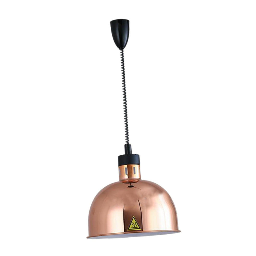 Crofta Food Warming Lamp Hanging Retractable Heat Lamp for Cafeteria Kitchen Buffet Rose Gold