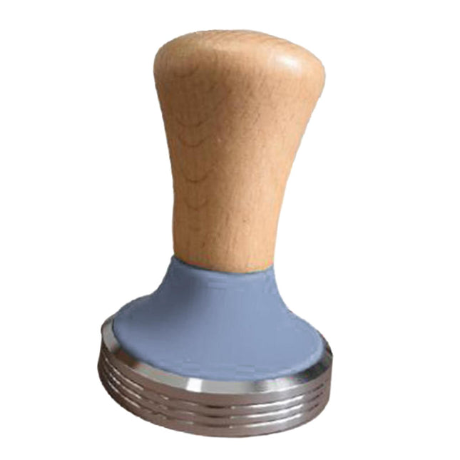 Crofta Stainless Steel Coffee Tamper Wooden Handle Coffee Leveler Bean Press Tool GRAY