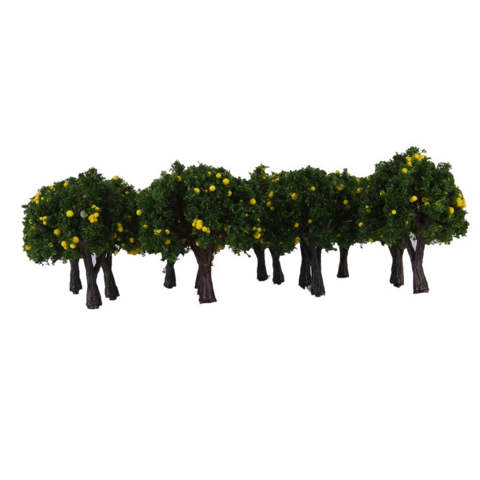 20pcs Model Train Yellow Fruit Trees Garden Street Layout Scale 1/300 4CM