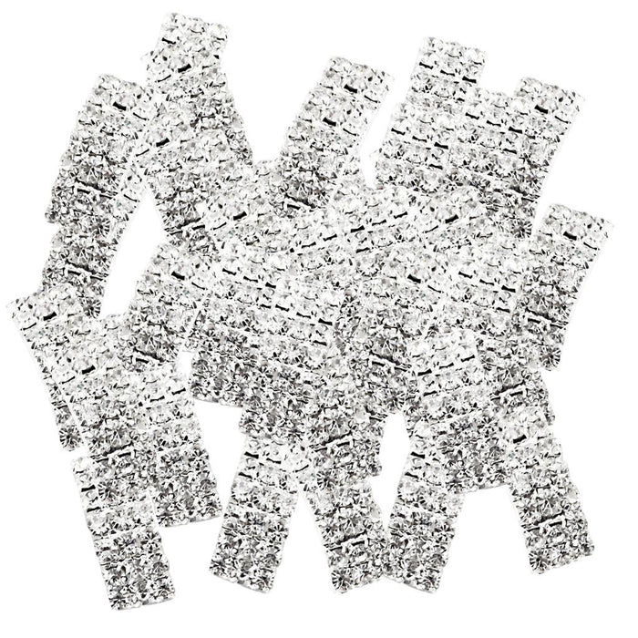 Crofta 100 Pieces Vaulted Rhinestone Ribbon Buckles Sliders for Wedding Decoration