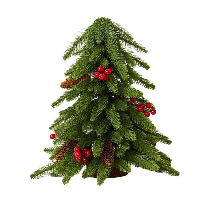 Crofta 15.7inch Small Artificial Christmas Tree for Restaurants Versatile Realistic Style C