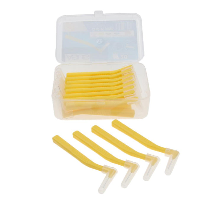 20 Pieces Interdental Brush Toothpick Floss Teeth Cleaner Oral Care Yellow