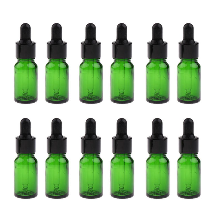 12 Pieces Mini Glass Dropper Bottles For Essential Oil Makeup Liquid 5ML