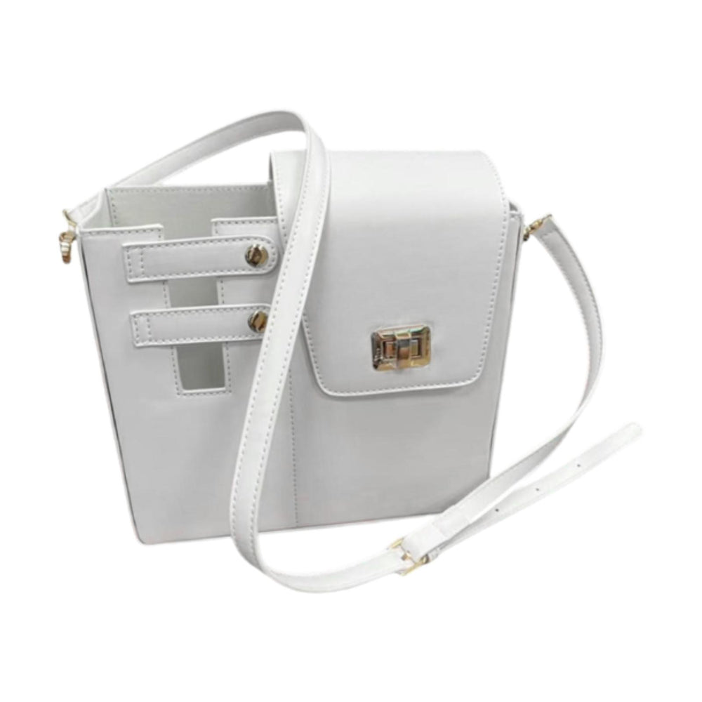 Crofta Crossbody Water Cup Storage Bag Trendy Shoulder Bag for Shopping Work Travel White